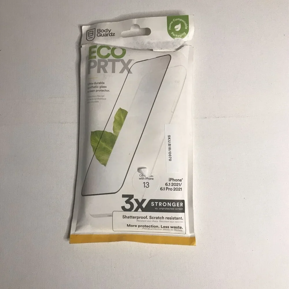 BodyGuardz Eco PRTX iPhone 13 / 13 PRO Shatterproof Glass Screen Protector Clear